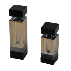 Frasco Perfume Cristal Ambar e Preto