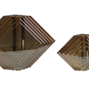 Jarra Cristal Hexagono Ambar