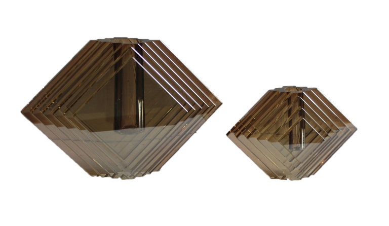 Jarra Cristal Hexagono Ambar