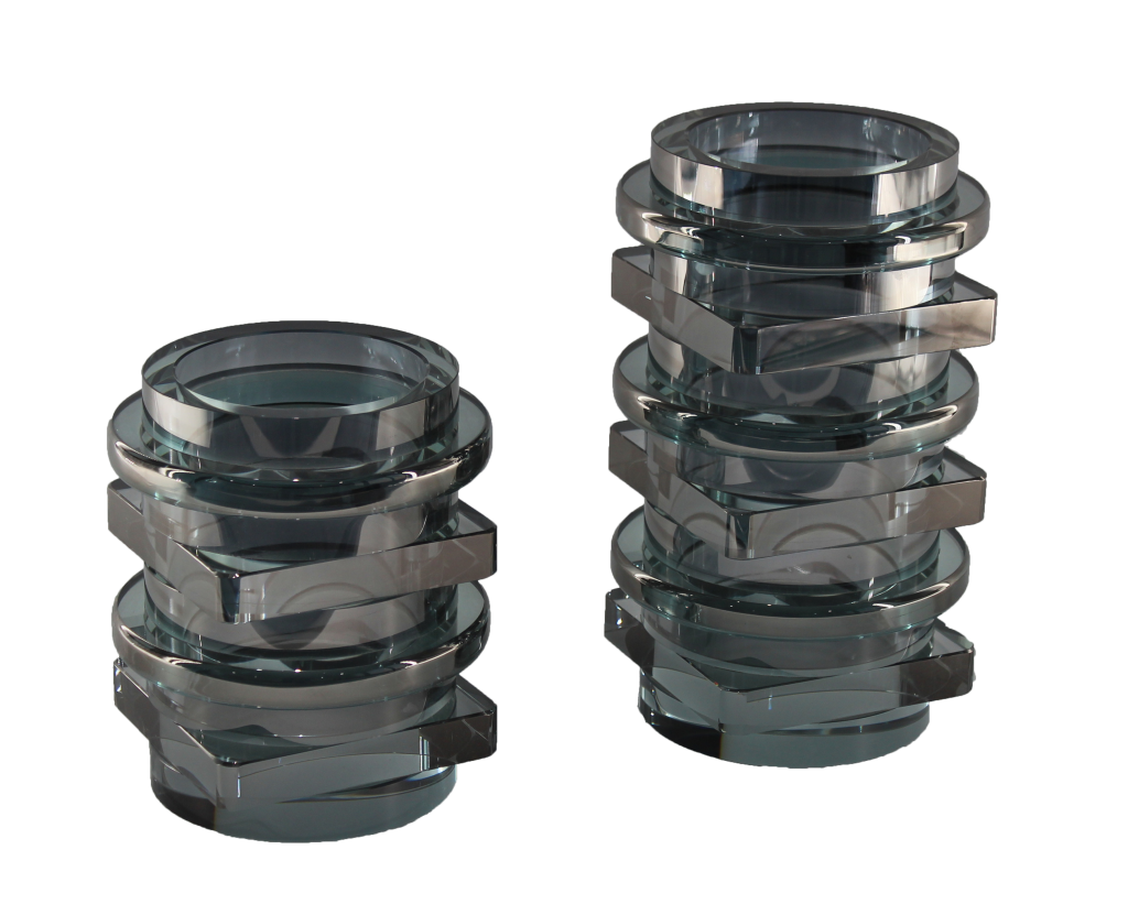 Jarra Cristal Circular Gris