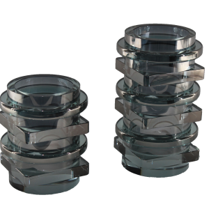 Jarra Cristal Circular Gris