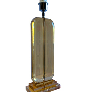Candeeiro Cristal Ambar Rectangulos Cantos Cortados
