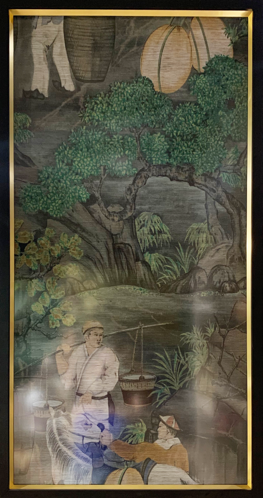 Moldura Preta e Ouro C/ Papel Tibet