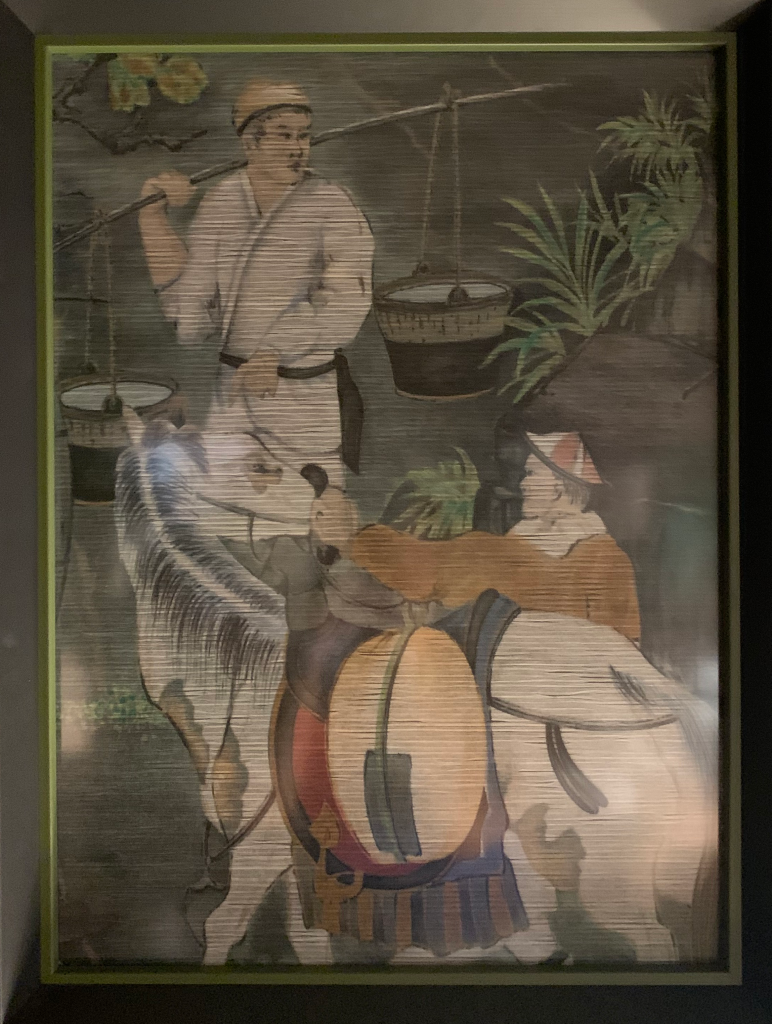 Moldura Preta e Verde C/ Papel Tibet