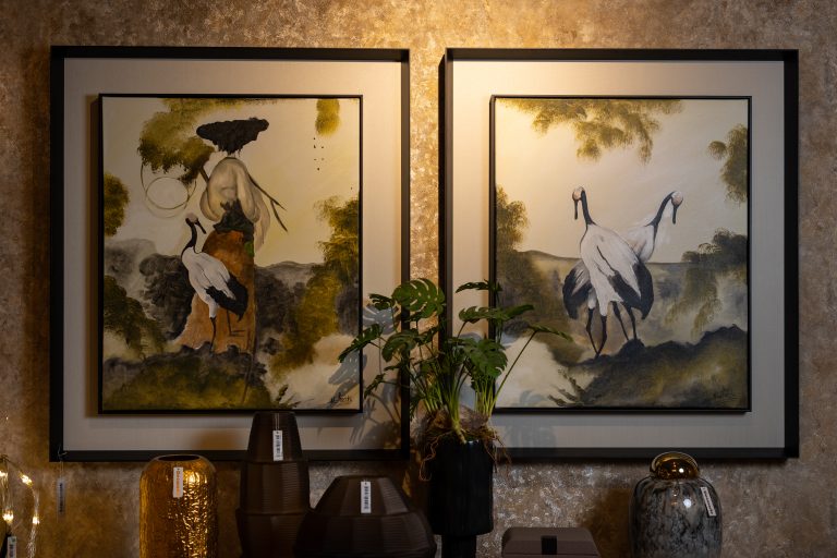 Moldura Preta C/ Pintura Oriental