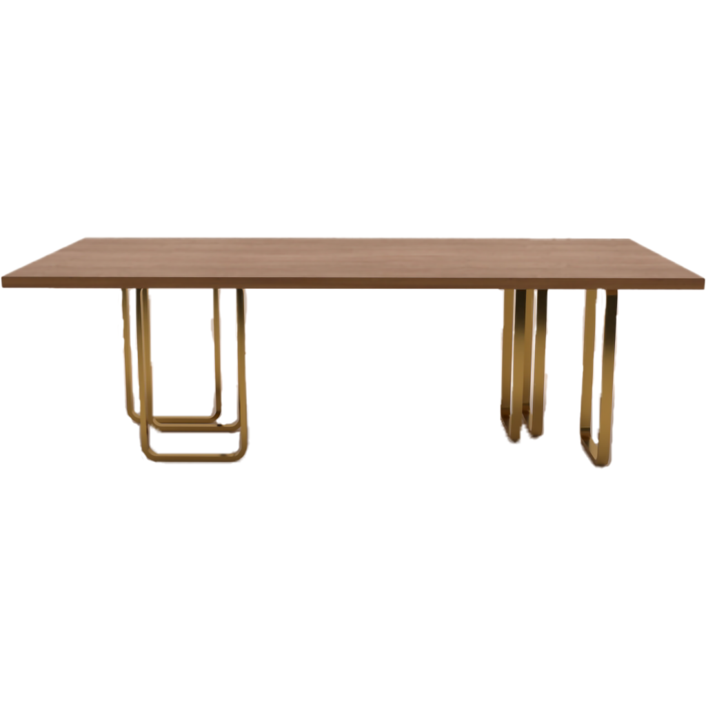 Mesa Madeira C/ Pés Ouro