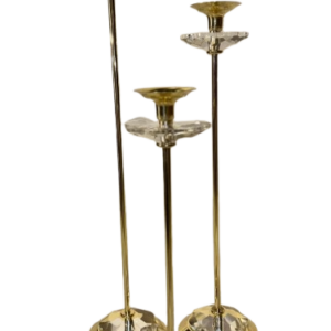 Castiçal Latão C/ Flor Cristal