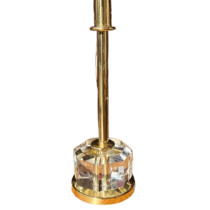 Castiçal Latão C/ Base Octagonal Cristal