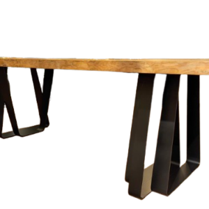 Mesa Tampo Madeira c/ Pés Pretos