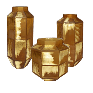 Jarra Laranja C/ Faixas Folha Ouro