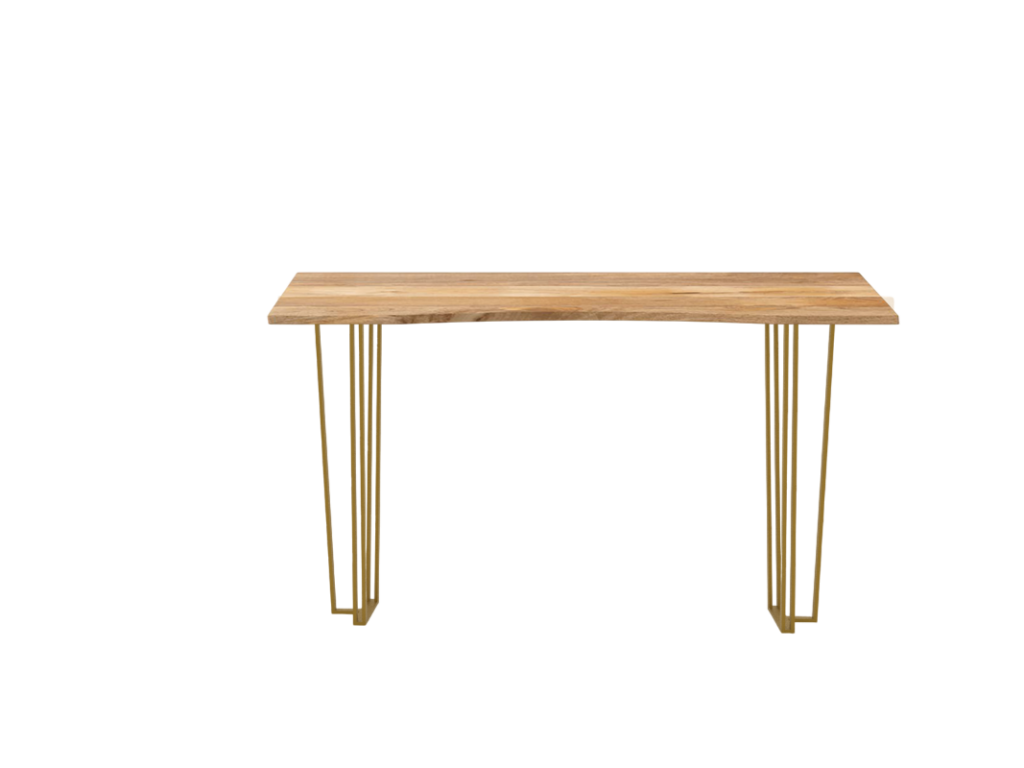Consola Pés Tubo Inclinado Dourado