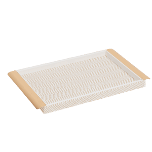 Tabuleiro Branco Com Pegas Douradas