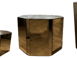 Mesa Centro hexagonal Espelho Bronze