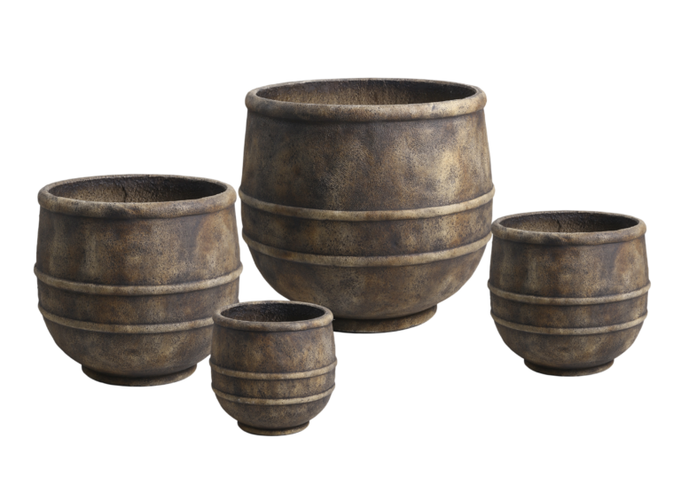 Vaso Redondo Com Aro Castanho